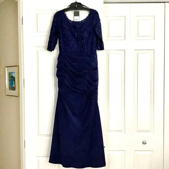 La Femme Wedding Sparkle Navy Blue Mother of Groom/Bride/Guest Dress, Size 10 - Picture 10 of 14